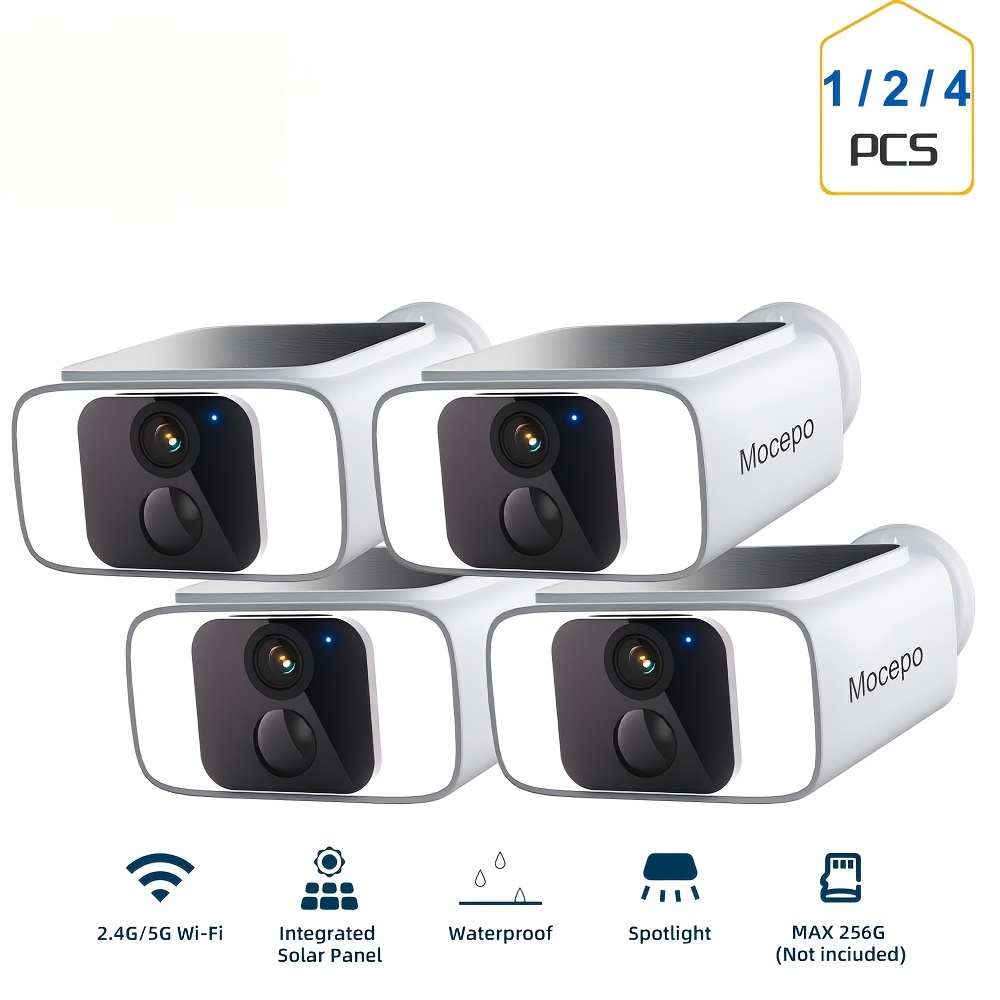 Panel Power Outdoor - 1/2/4pcs HEIYOUCAM 4MP Solar Security Cameras
