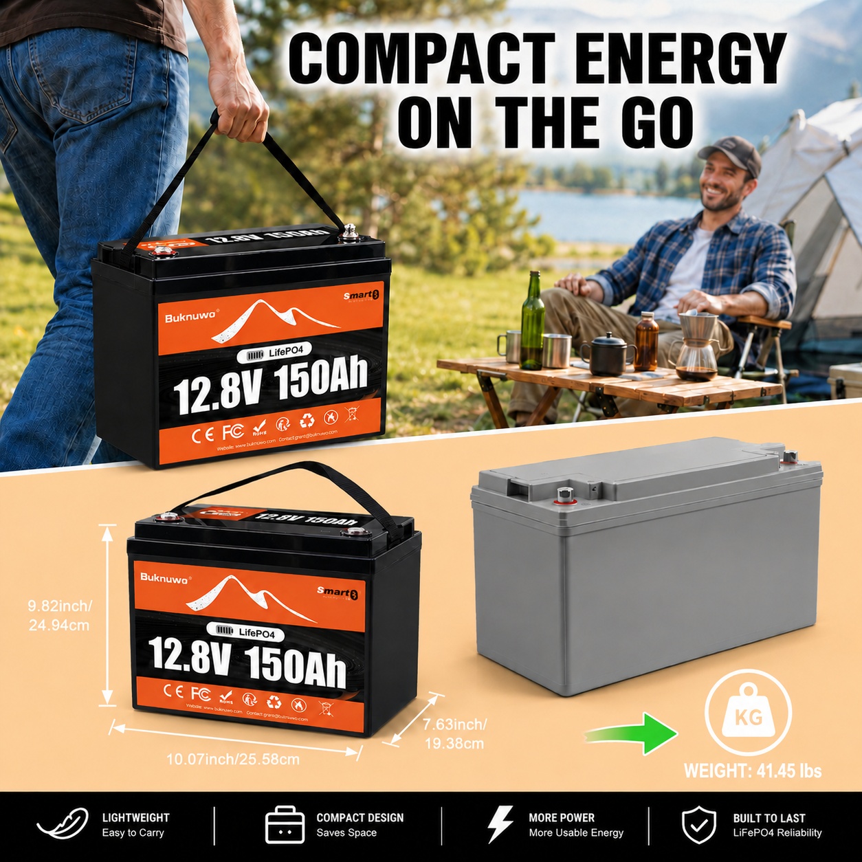 Smart 12V/12.8V 150Ah Bluetoot - огляд і ціна Outdoor Power Supply 12V