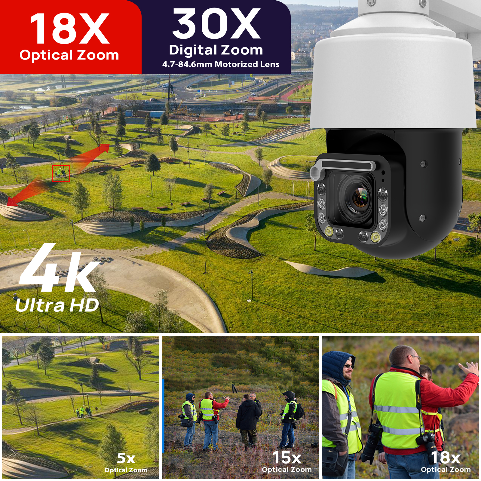 Vikylin 4K 8MP 18X Optical Zoo - огляд і ціна Outdoor Power G Motion