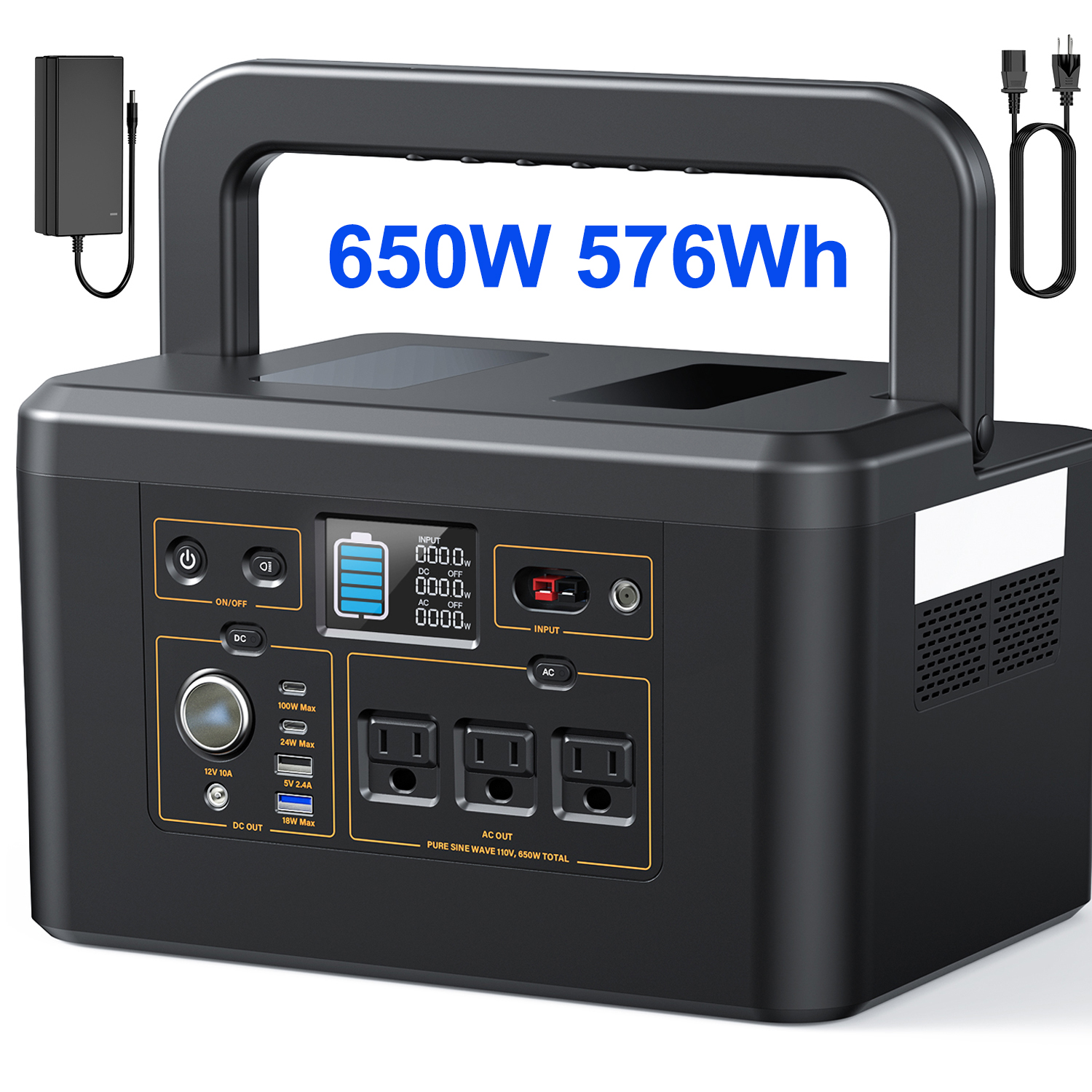 650W Portable Power Station,57 - огляд і ціна Outdoor Power Bank With Ac Outlet