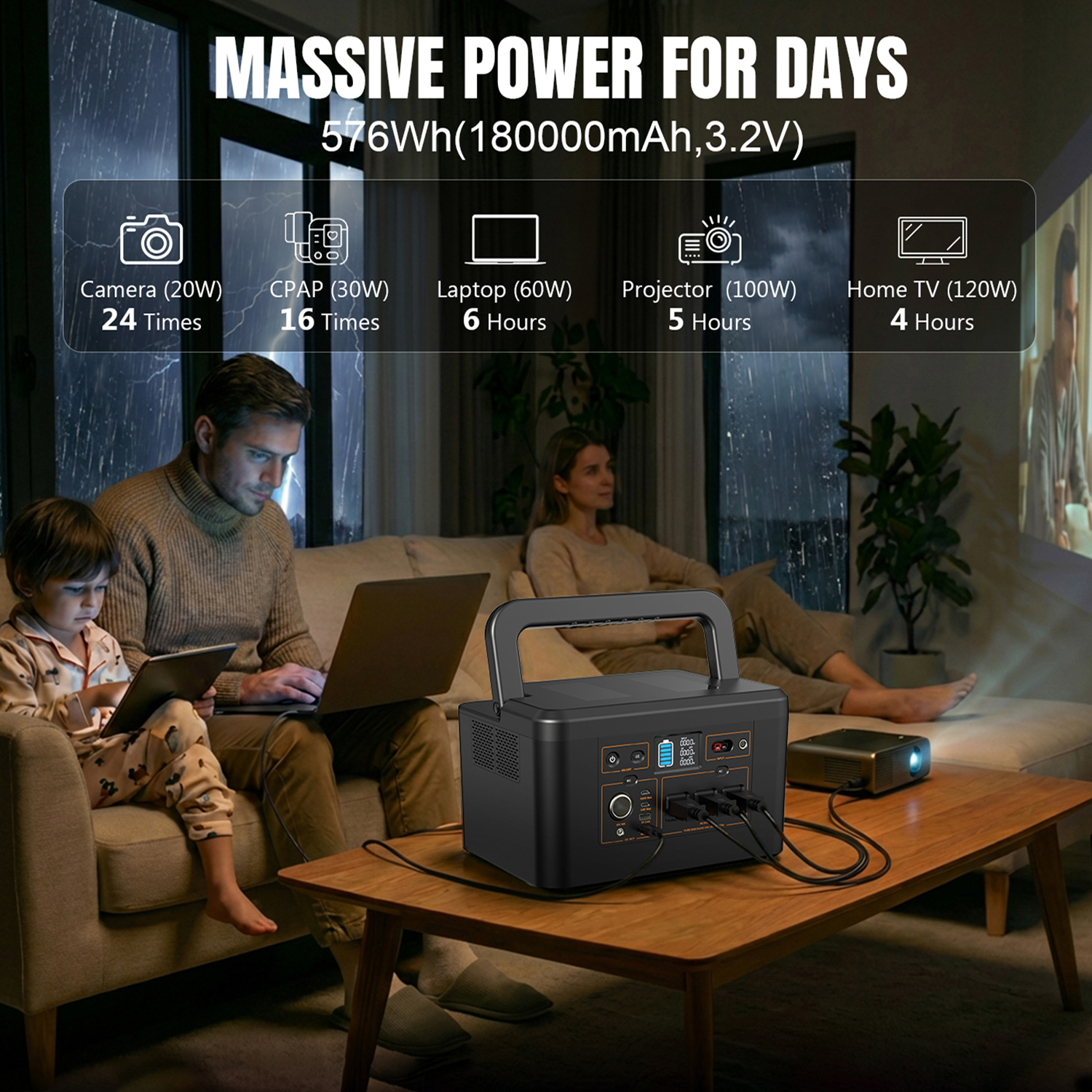 650W Portable Power Station,57 - огляд і ціна Outdoor Power Bank With Ac Outlet