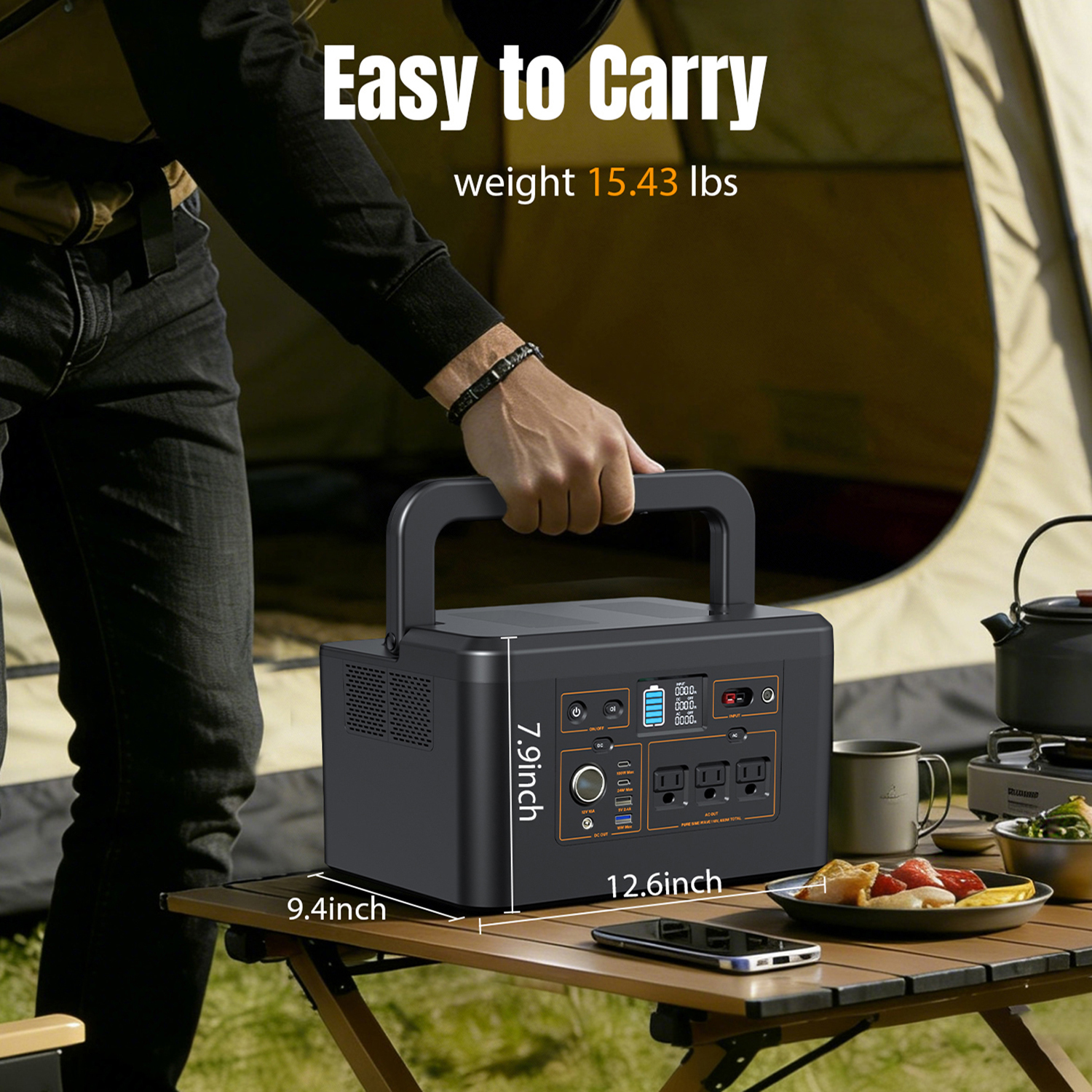 650W Portable Power Station,57 - огляд і ціна Outdoor Power Bank With Ac Outlet