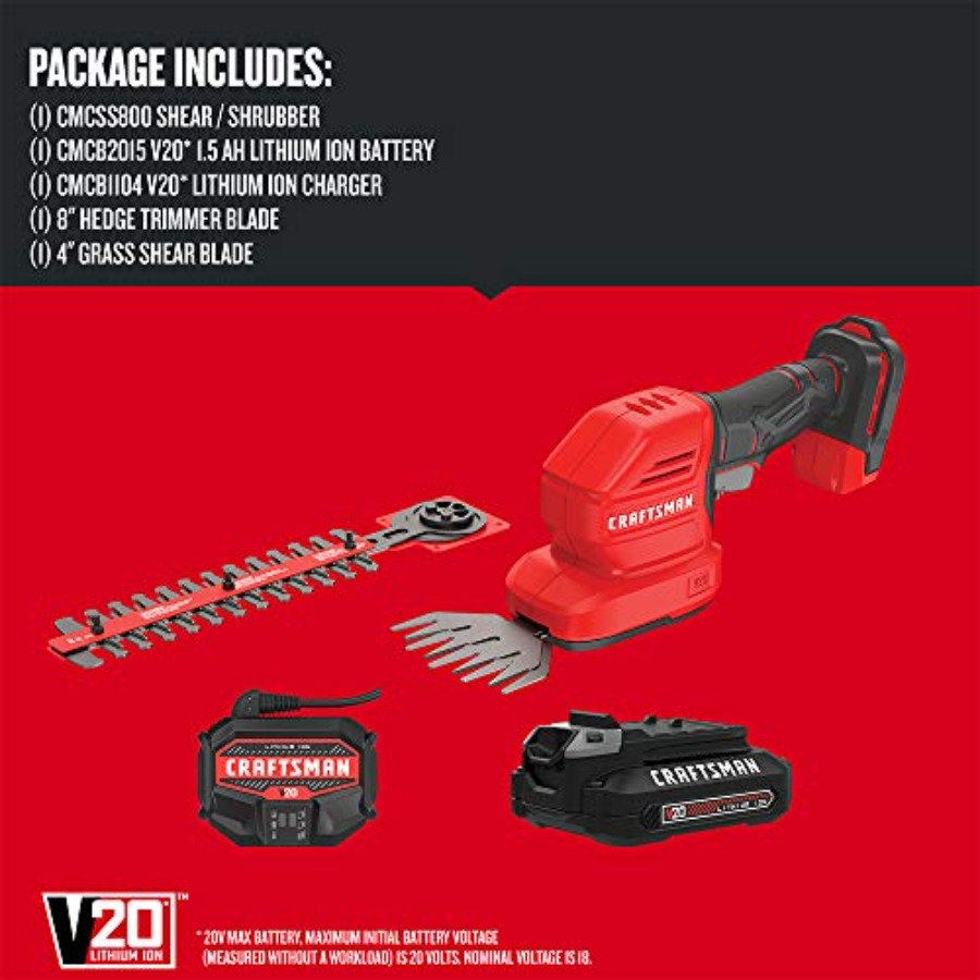 V20 4 In Cordless Handheld Gra - огляд і ціна Hedge Trimmer Cordless