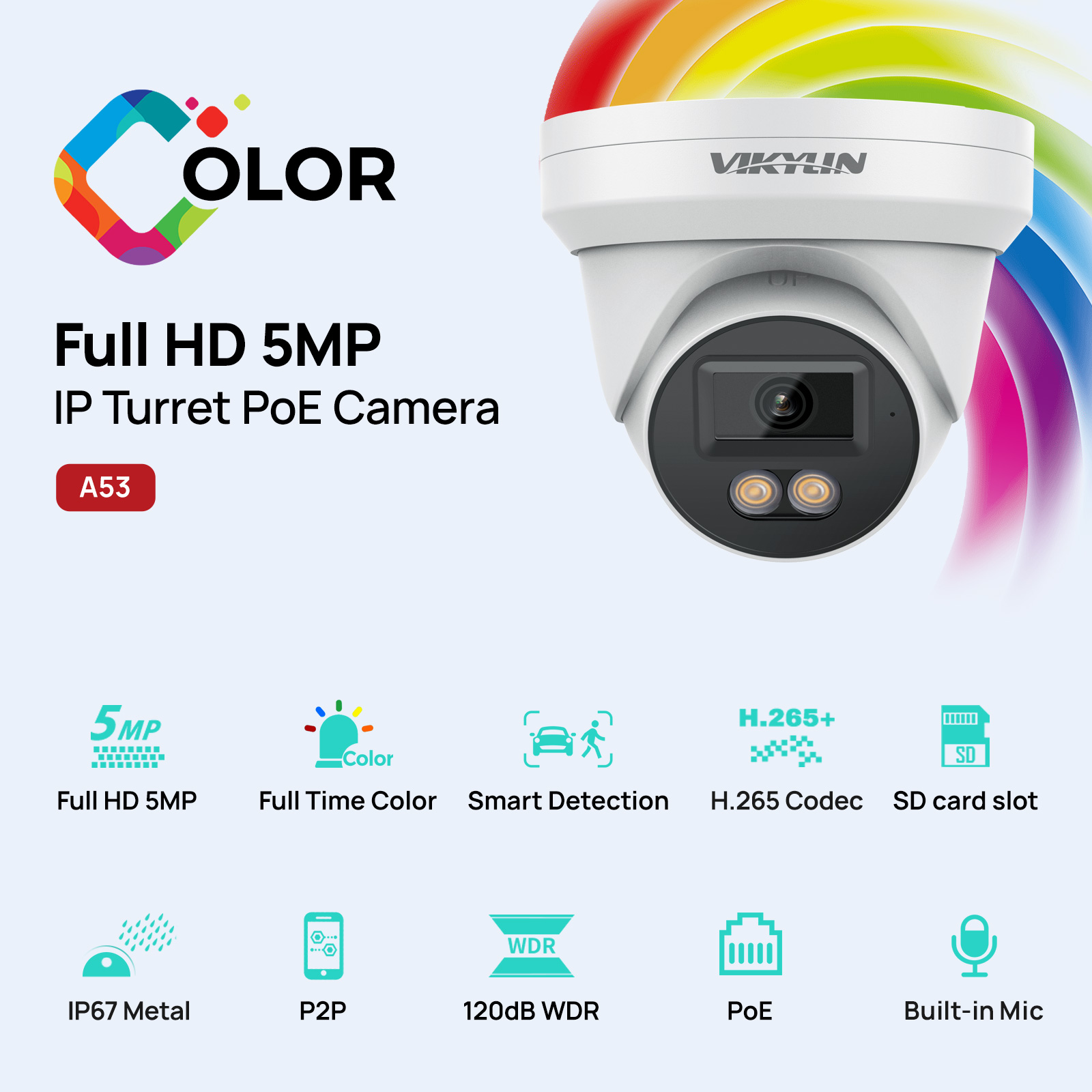 VIKYLIN 5MP IP Security Camera - огляд і ціна Outdoor Power G Motion