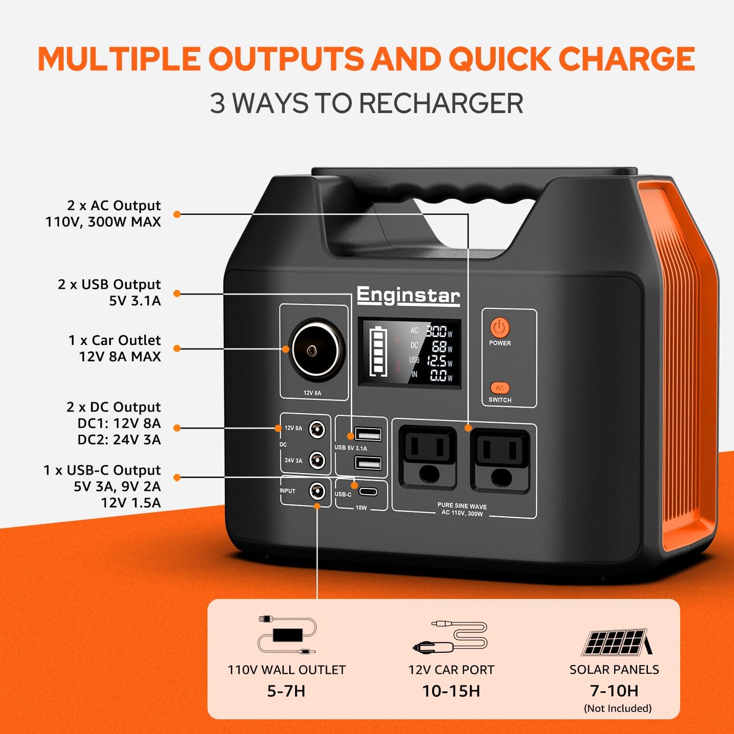 Portable Power Station 300W 29 - огляд і ціна Outdoor Power Bank With Ac Outlet