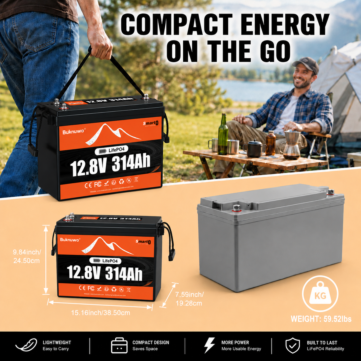 Smart 12V/12.8V 314Ah Bluetoot - огляд і ціна Outdoor Power Supply 12V