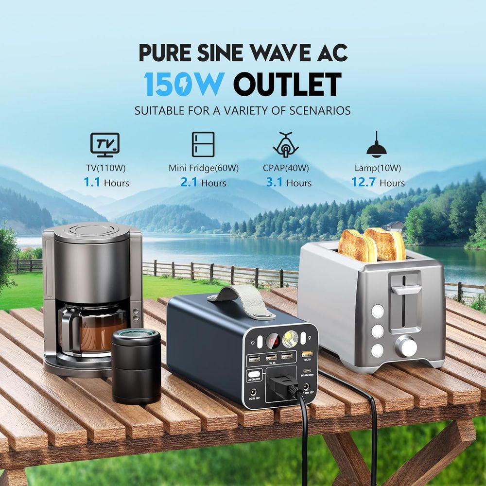 150W Portable Power Station, 1 - огляд і ціна Outdoor Power Bank With Ac Outlet