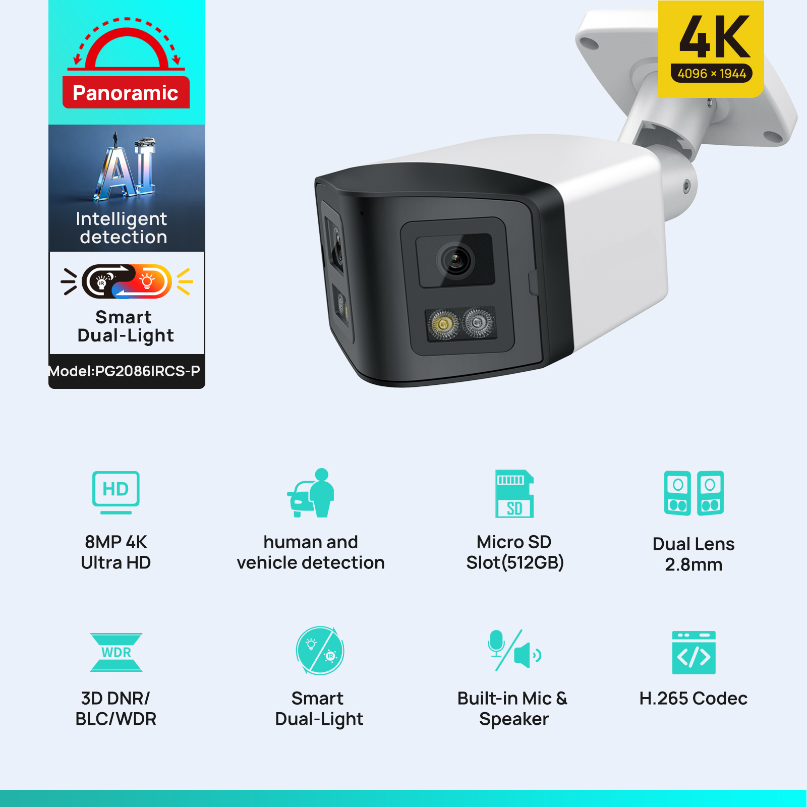 VIKYLIN 170° 4K 8mp Dual 2.8mm - огляд і ціна Outdoor Power G Motion